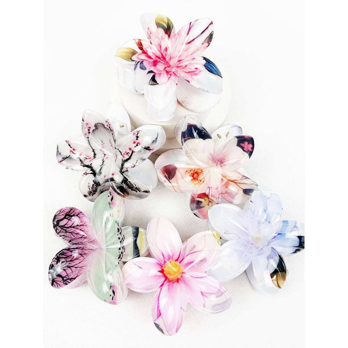Colorful Floral Hair Claw Clips