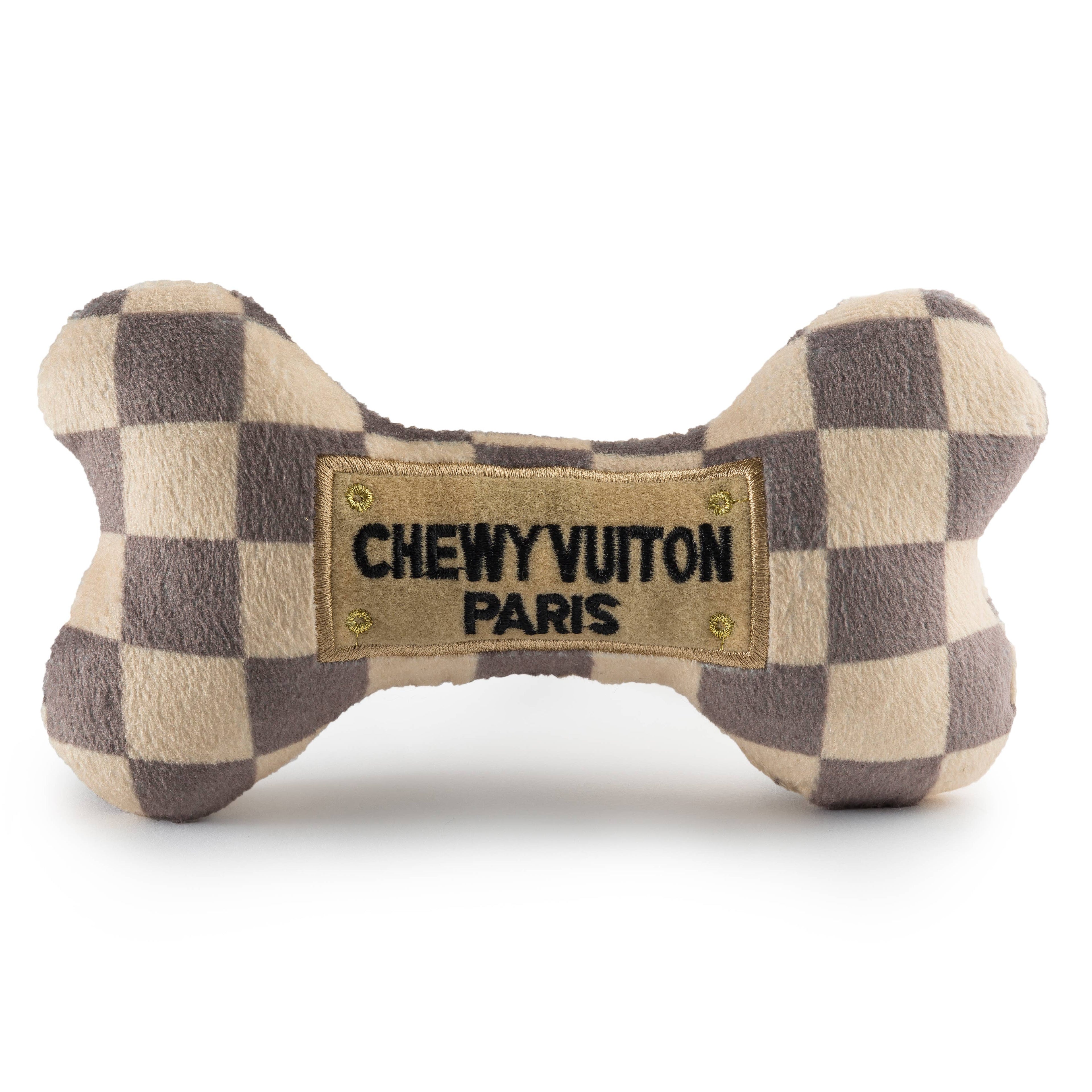 Tan Checker Chewy Vuiton Bones