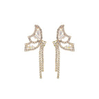 Gold Rhinestone Butterfly Tail Studs