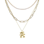 Gold 3 Pcs Teddy Bear Necklace - Mahalina