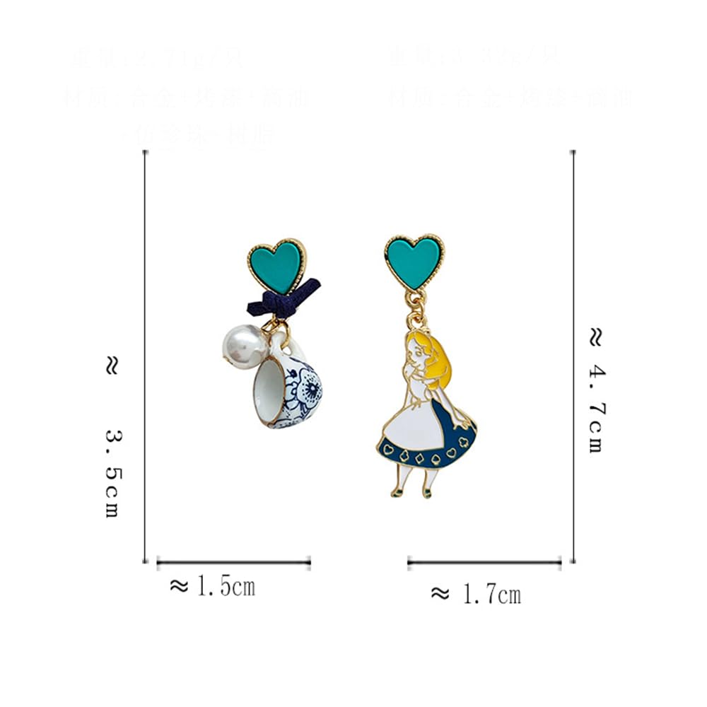 Anime Asymmetrical Pendant Earrings