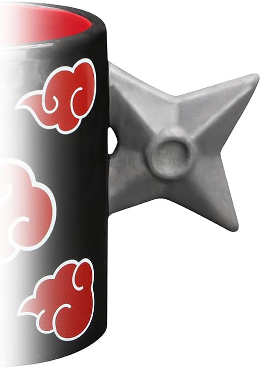 ABYSTYLE Naruto Shippuden Akatsuki Clouds 3D Shuriken Handle Mug 16 Fl Oz