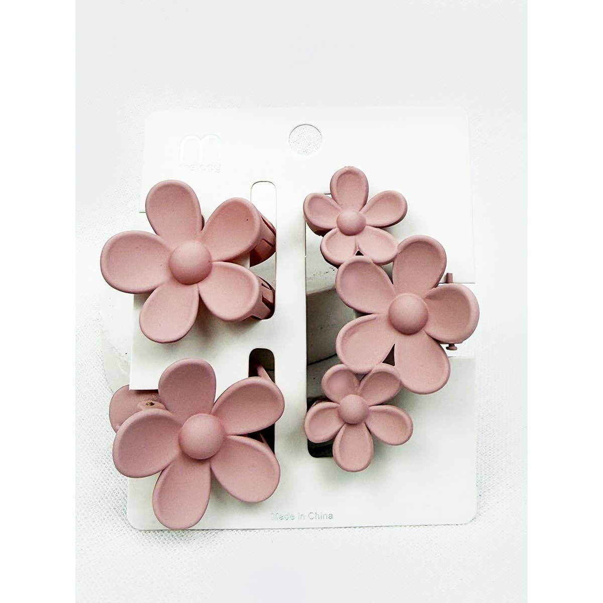 3 pc Set Mini and Medium Flower Hair Claw
