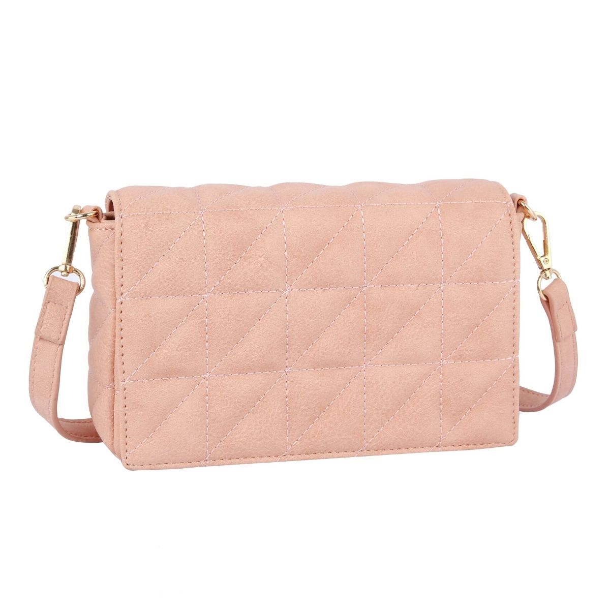 Old Money Blush Quilted Boxy Crossbody - Mahalina