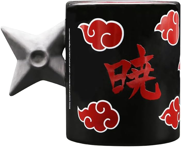 ABYSTYLE Naruto Shippuden Akatsuki Clouds 3D Shuriken Handle Mug 16 Fl Oz