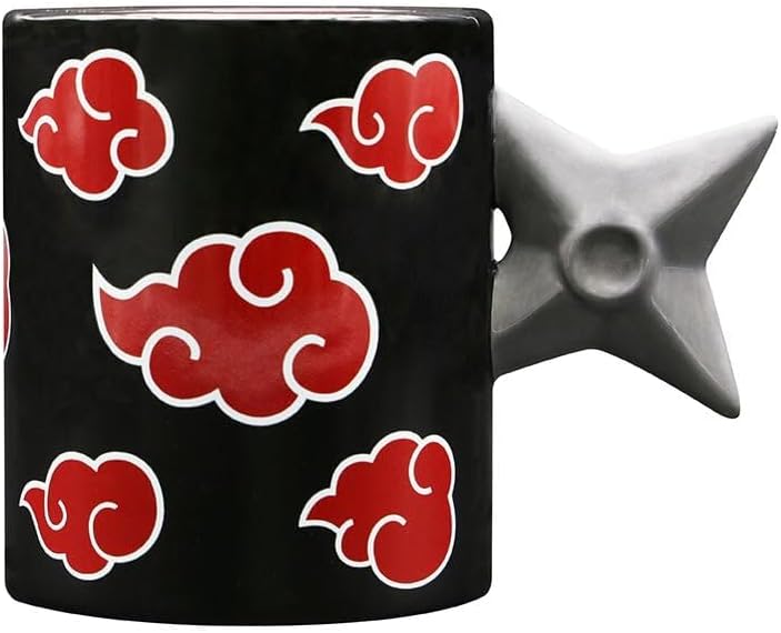 ABYSTYLE Naruto Shippuden Akatsuki Clouds 3D Shuriken Handle Mug 16 Fl Oz