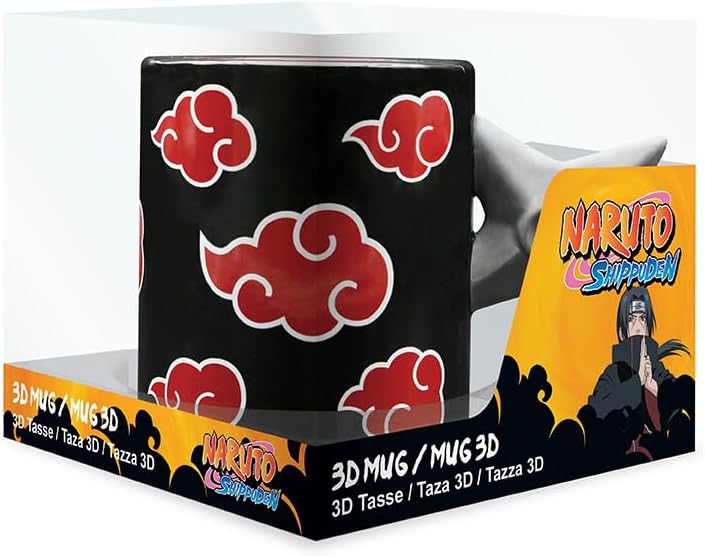ABYSTYLE Naruto Shippuden Akatsuki Clouds 3D Shuriken Handle Mug 16 Fl Oz