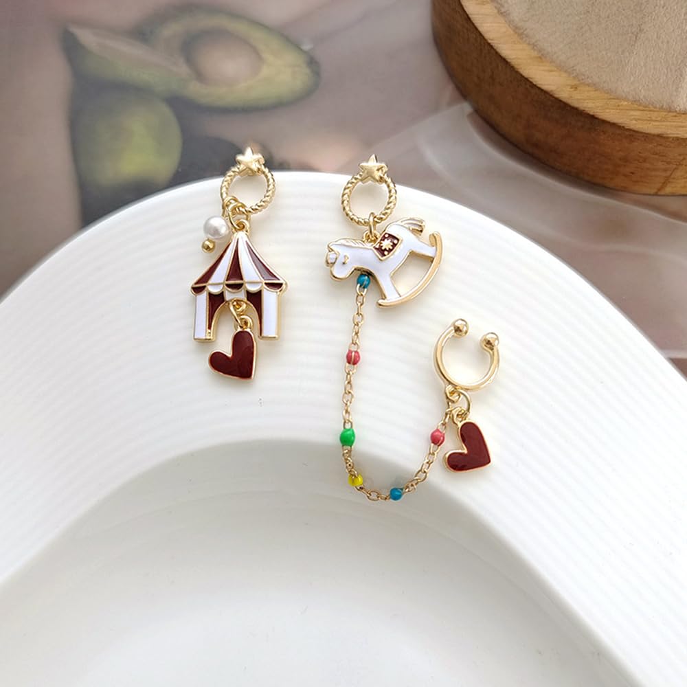 Anime Asymmetrical Pendant Earrings