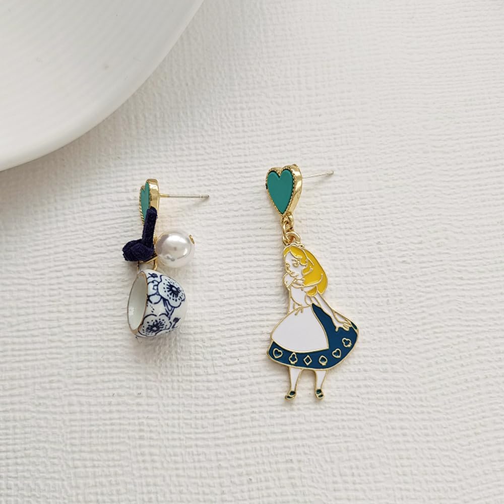Anime Asymmetrical Pendant Earrings