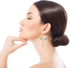 Folding Fan Modeling Crane Hanging Dangle Earrings