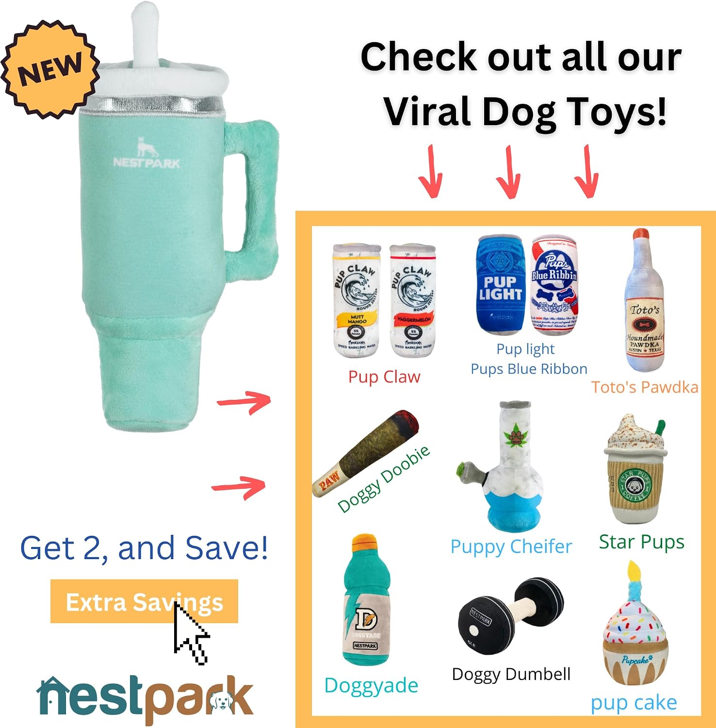 Nestpark Tumbler Cup Funny Dog Toy