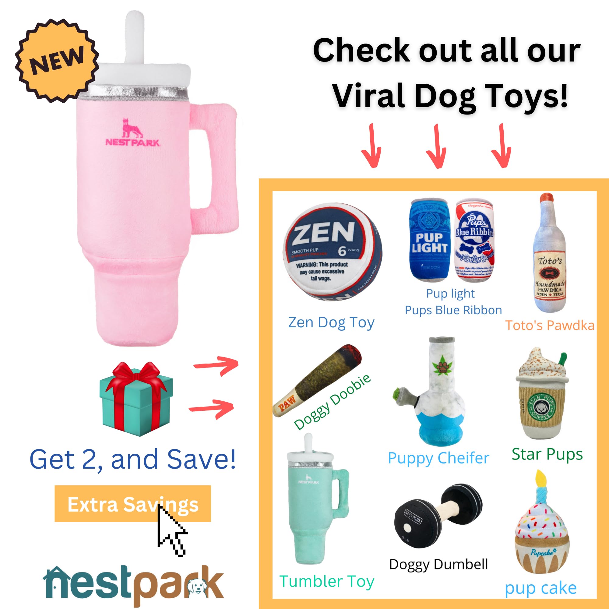 Nestpark Tumbler Cup Funny Dog Toy