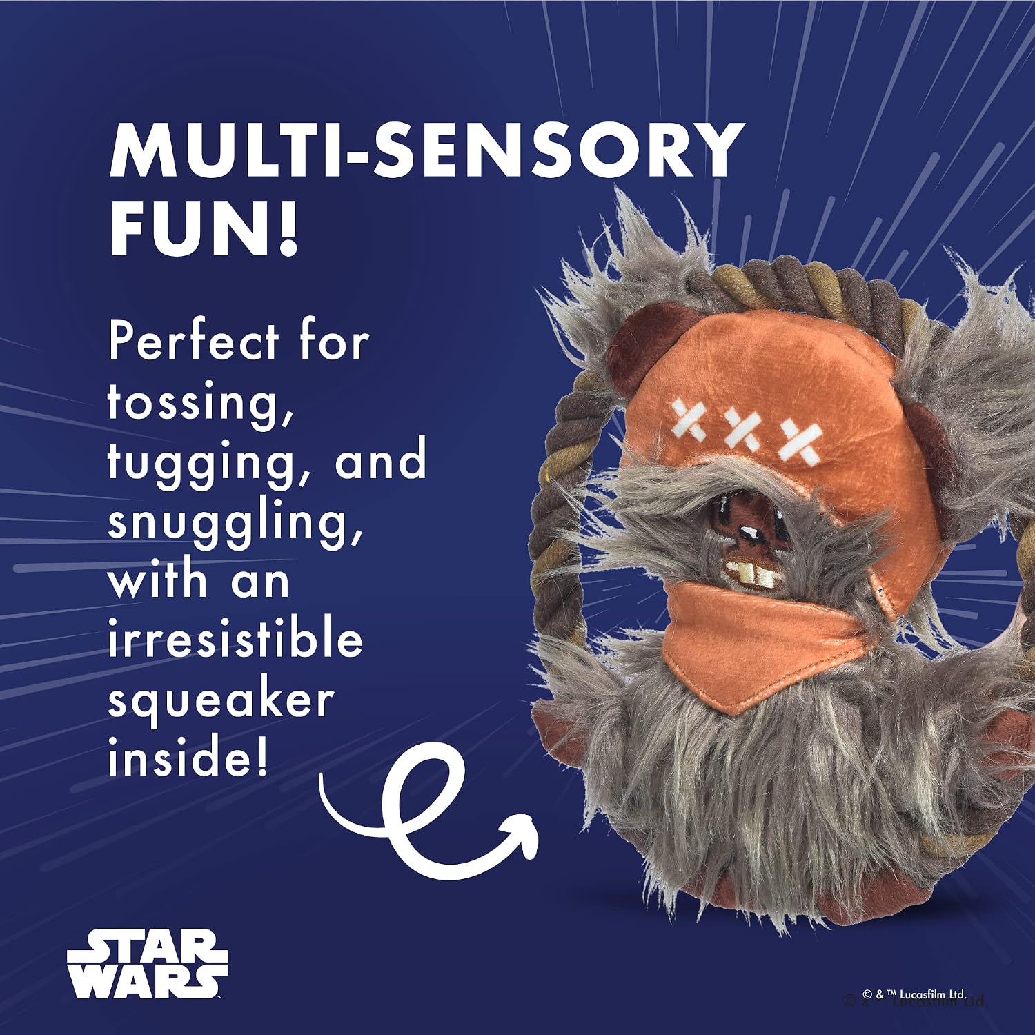 Ewok Plush Rope Frisbee Dog Toy