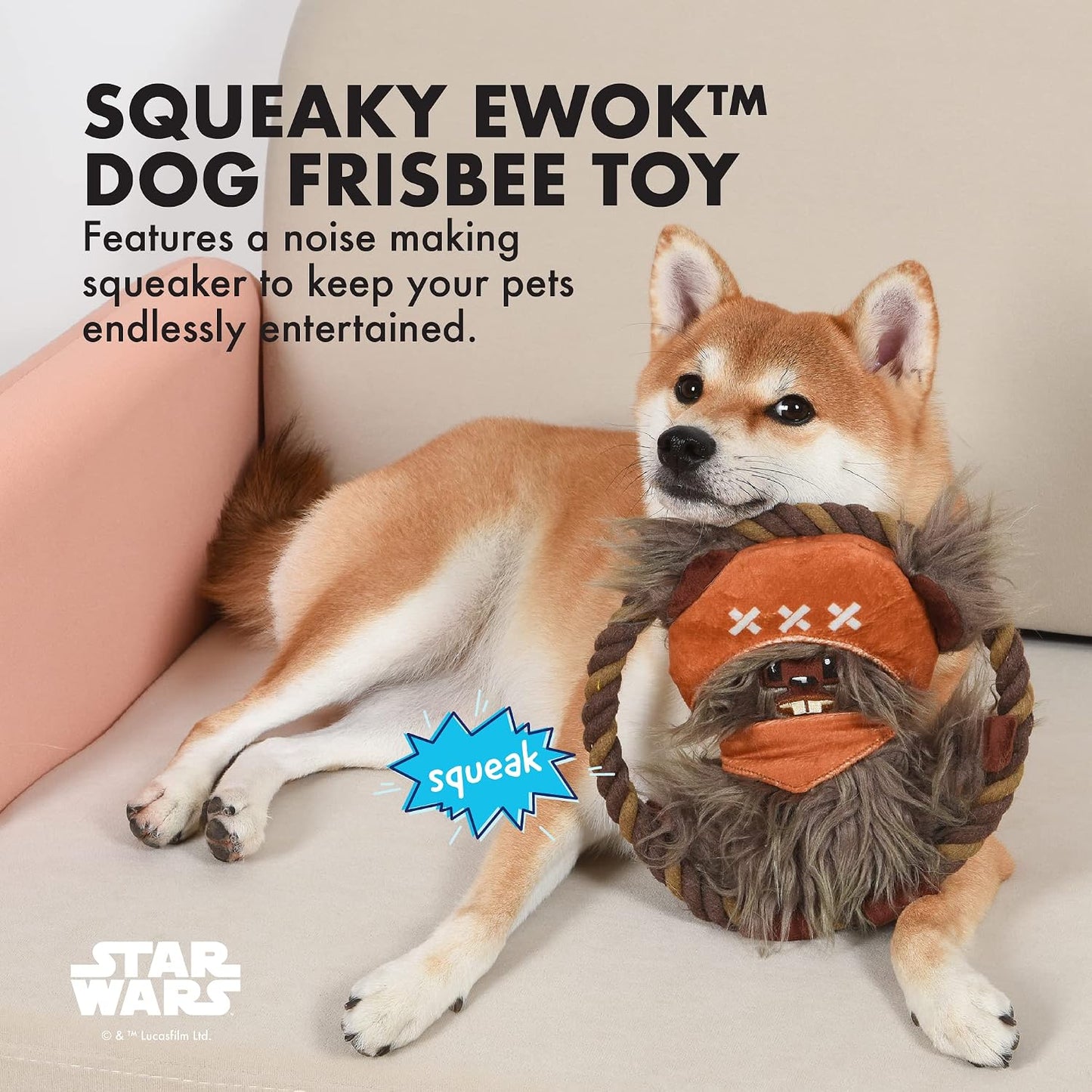 Ewok Plush Rope Frisbee Dog Toy