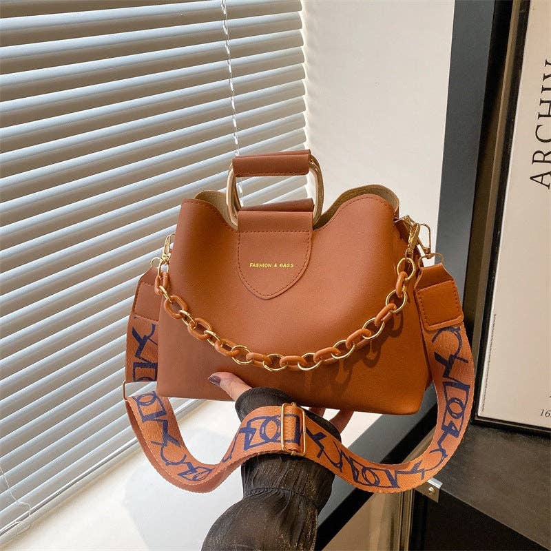 Fashionable Vintage Bucket Bag Casual Shoulder Bag