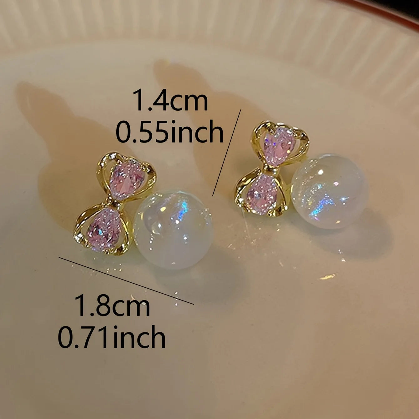 Elegant Bowknot & Faux Pearl Stud Earrings