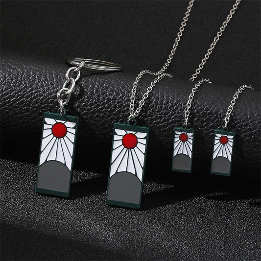 2022 New Anime Peripheral Demon Slaye Drop Earrings Female Model Male Long Necklace Keychain Jewelry Fashion Gift for Girlfriend