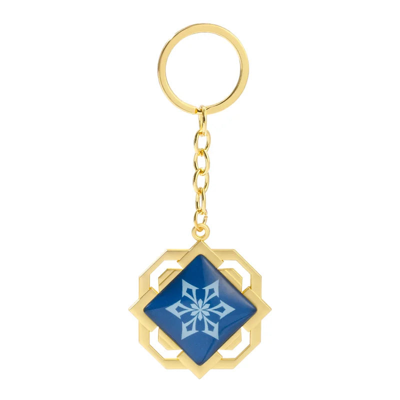 Anime Keychain Genshin Impact  Vision Lnazuma Ganyu Keqing Wendi Xiao Keychain Luminous 7 Element Eye Of Original God KeyRing