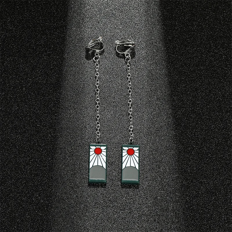 2022 New Anime Peripheral Demon Slaye Drop Earrings Female Model Male Long Necklace Keychain Jewelry Fashion Gift for Girlfriend