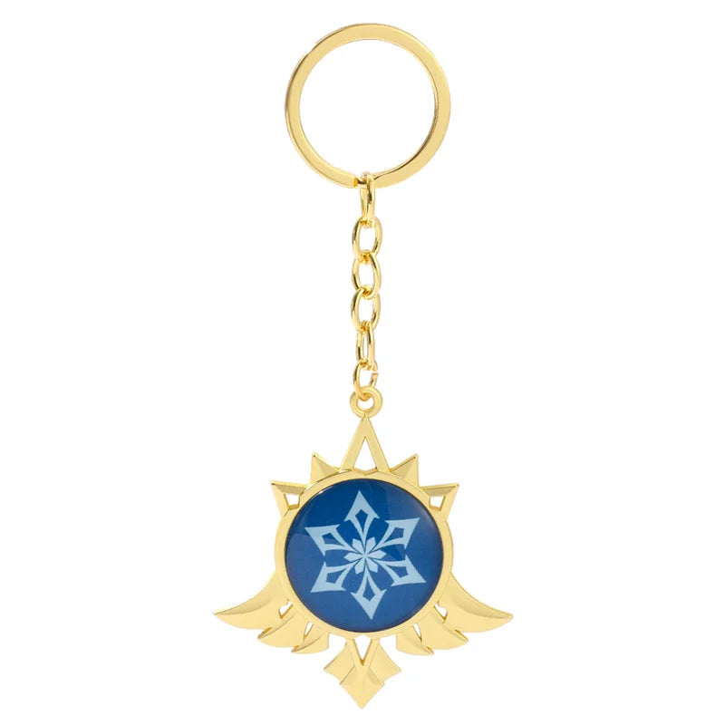 Anime Keychain Genshin Impact  Vision Lnazuma Ganyu Keqing Wendi Xiao Keychain Luminous 7 Element Eye Of Original God KeyRing