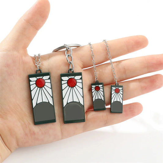 2022 New Anime Peripheral Demon Slaye Drop Earrings Female Model Male Long Necklace Keychain Jewelry Fashion Gift for Girlfriend