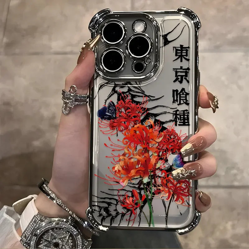 New Japanese design phone case of the anime Tokyo Ghoul trend, compatible with models for iPhone 17, 16, 15, 14, 13, 12, 11