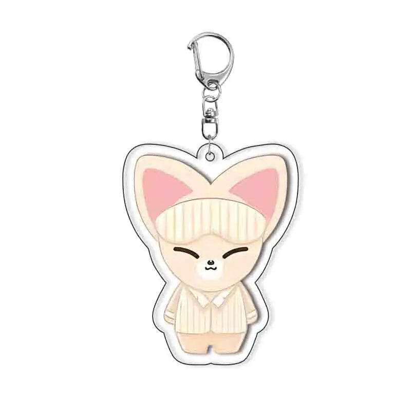 Stray Kids Kpop Idol Anime Cartoon Acrylic Keychain Cute Double Sided Pendant Fan Merchandise Official Licensed Gift For Fans