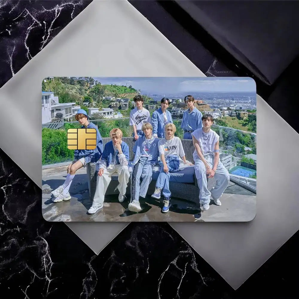 KPOP S-stray Kids Card Stickers Sticker Decal 4pcs PVC Credit Card Skins Removable Self-adhesive Protective Film