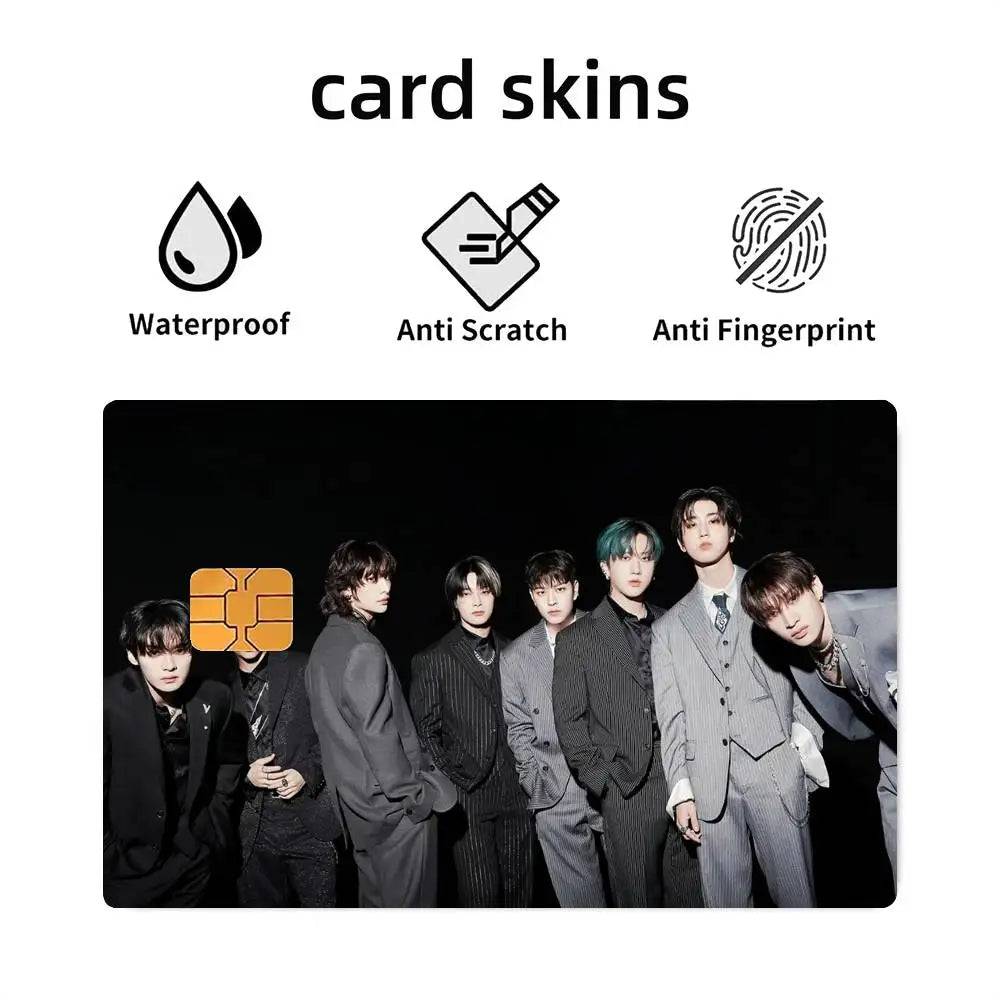 KPOP S-stray Kids Card Stickers Sticker Decal 4pcs PVC Credit Card Skins Removable Self-adhesive Protective Film