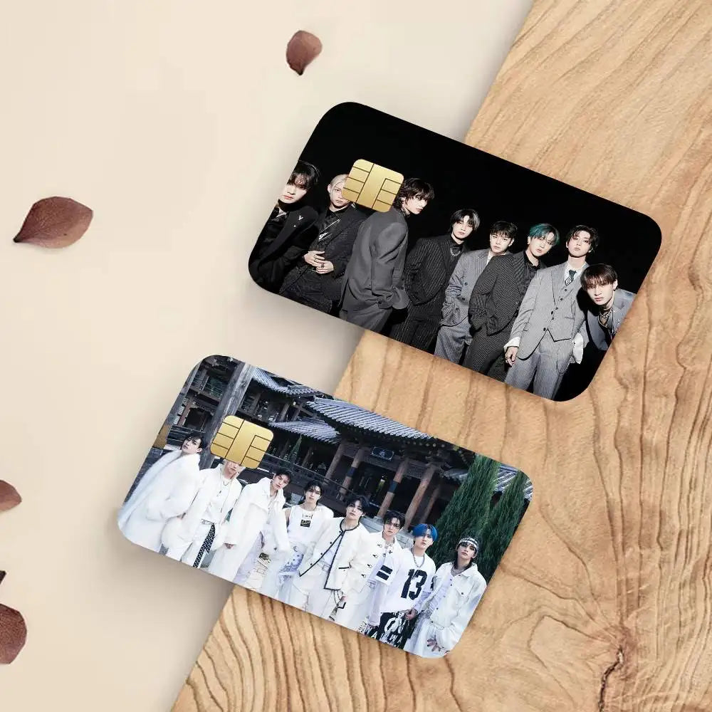 KPOP S-stray Kids Card Stickers Sticker Decal 4pcs PVC Credit Card Skins Removable Self-adhesive Protective Film