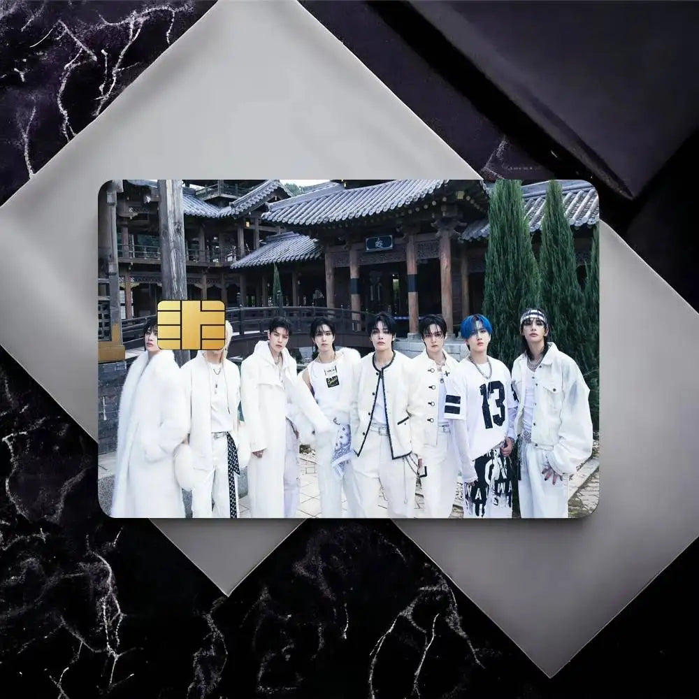KPOP S-stray Kids Card Stickers Sticker Decal 4pcs PVC Credit Card Skins Removable Self-adhesive Protective Film