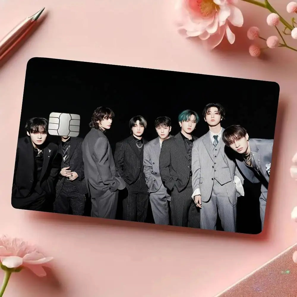KPOP S-stray Kids Card Stickers Sticker Decal 4pcs PVC Credit Card Skins Removable Self-adhesive Protective Film