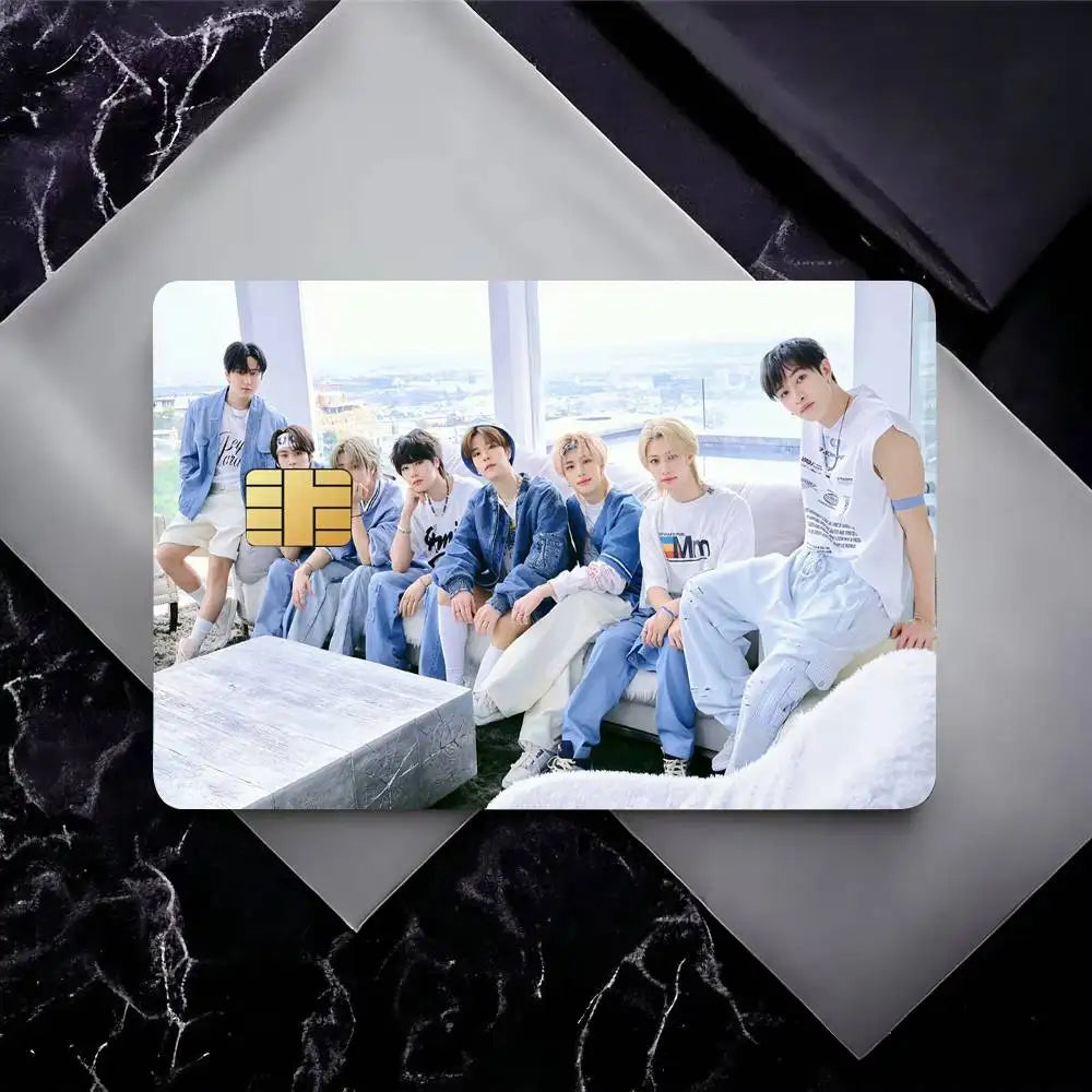 KPOP S-stray Kids Card Stickers Sticker Decal 4pcs PVC Credit Card Skins Removable Self-adhesive Protective Film