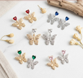 Heart & Butterfly Drop Earrings
