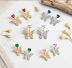 Heart & Butterfly Drop Earrings