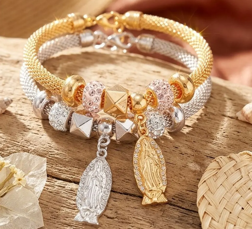 Mesh Chain Guadalupe Charm Bracelets