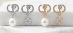 CD Mismatched Drop Pearl Flower Earrings