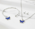 3pcs Butterfly Necklace Bracelet Set
