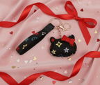 Kitty-Inspired Monogram Wristlet Keychain Charm - Mahalina