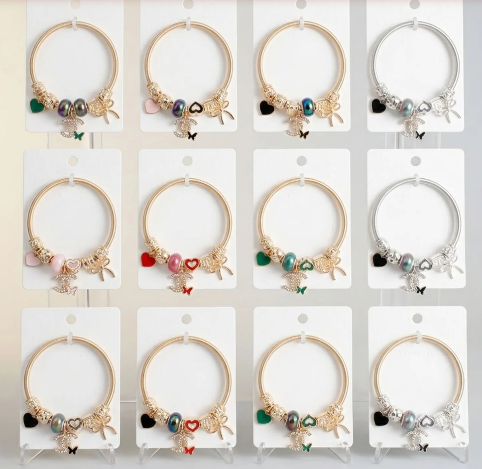 Butterfly & Heart Charm Stretch Bracelet Collection