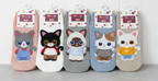 Cute Cartoon Cat Ankle Socks – Random Design
