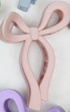 Matte Pastel Tone Bow Shape Hair Claw