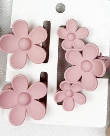 3 pc Set Mini and Medium Flower Hair Claw