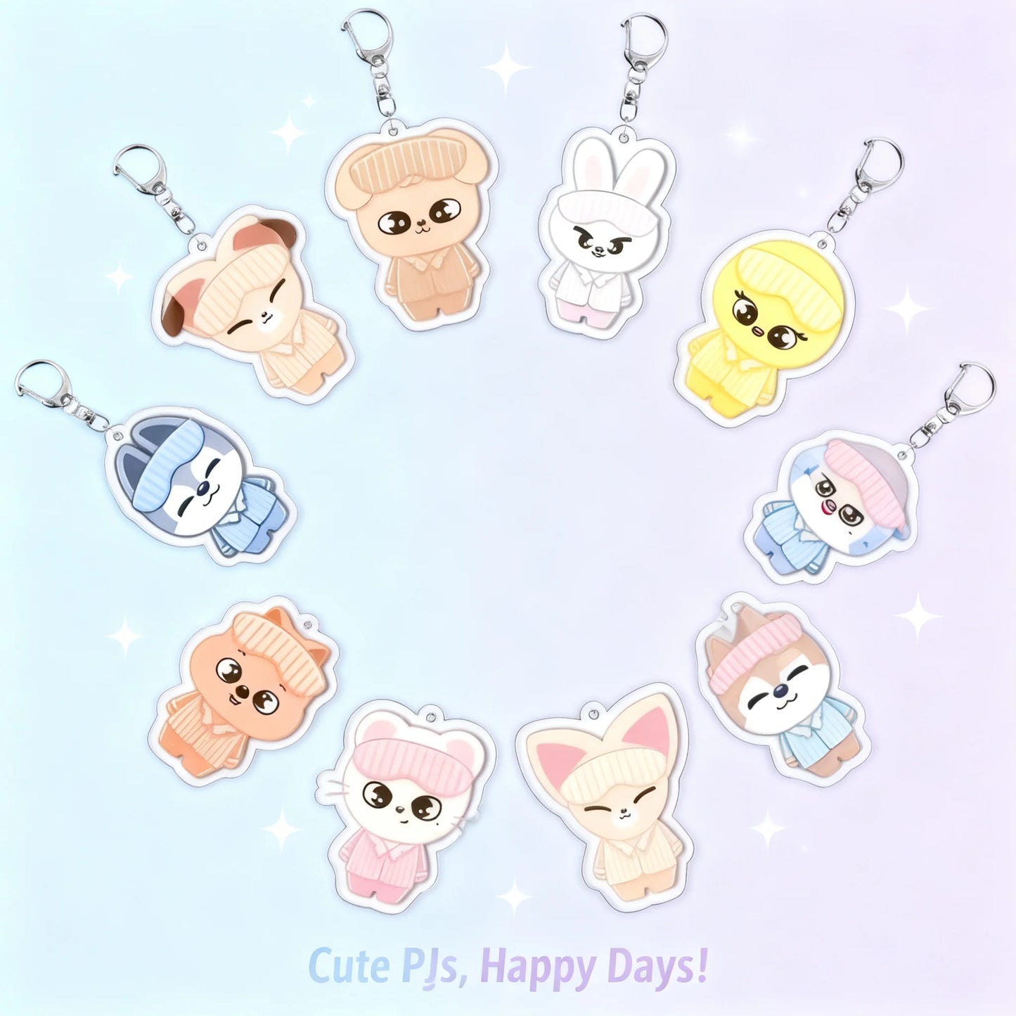 Stray Kids Kpop Idol Anime Cartoon Acrylic Keychain Cute Double Sided Pendant Fan Merchandise Official Licensed Gift For Fans