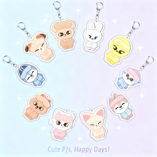 Stray Kids Kpop Idol Anime Cartoon Acrylic Keychain Cute Double Sided Pendant Fan Merchandise Official Licensed Gift For Fans