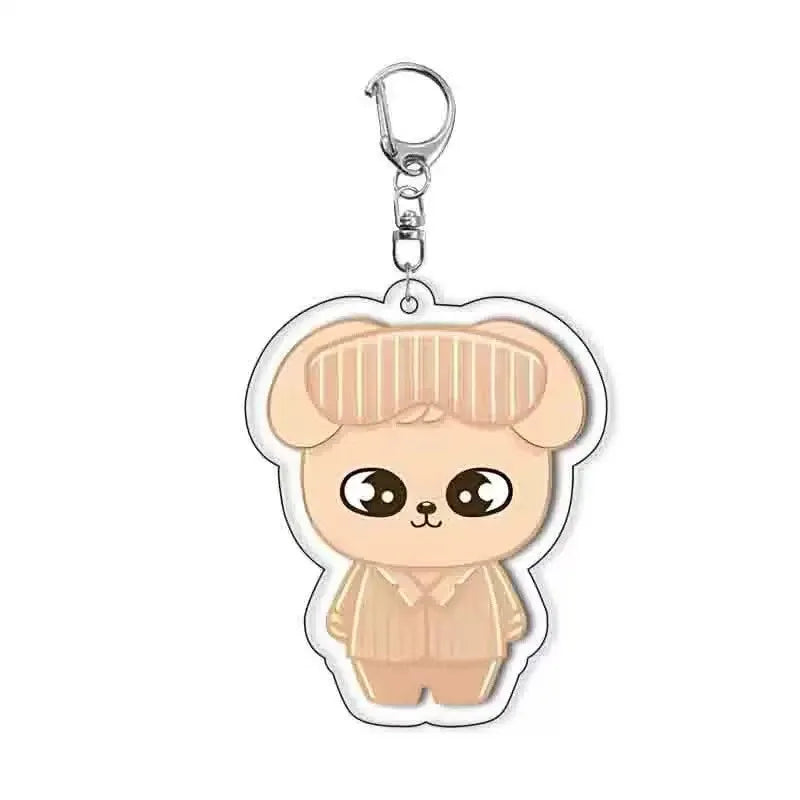 Stray Kids Kpop Idol Anime Cartoon Acrylic Keychain Cute Double Sided Pendant Fan Merchandise Official Licensed Gift For Fans