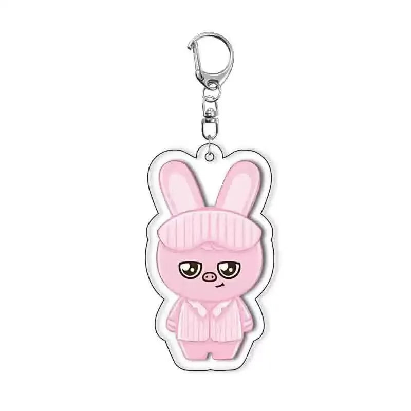 Stray Kids Kpop Idol Anime Cartoon Acrylic Keychain Cute Double Sided Pendant Fan Merchandise Official Licensed Gift For Fans