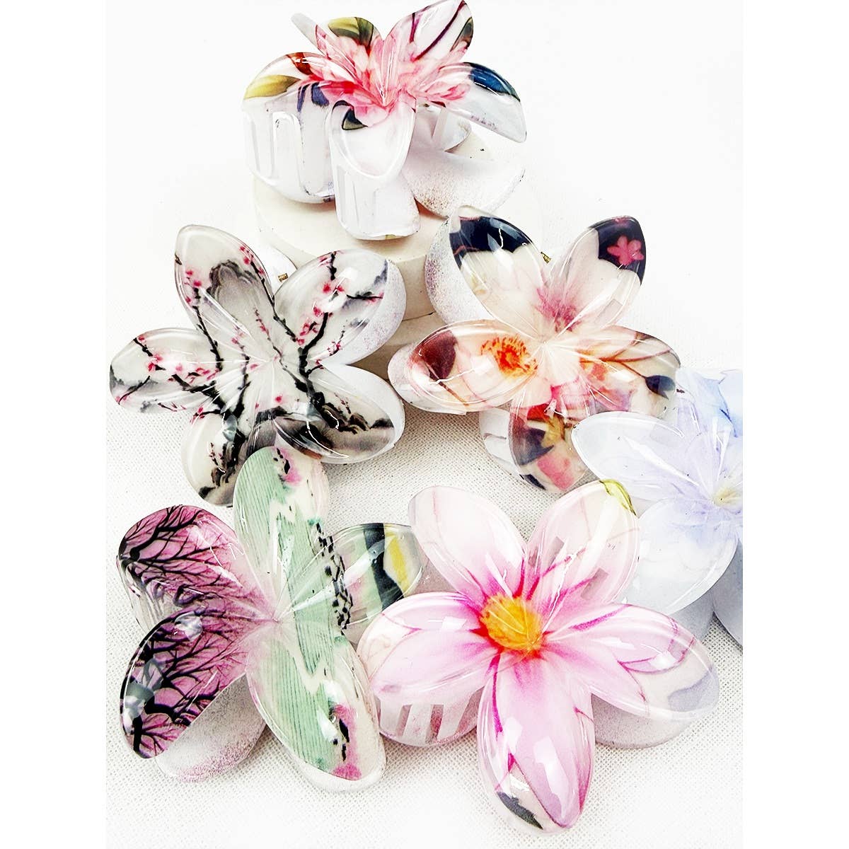 Colorful Floral Hair Claw Clips