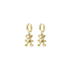 Gold Huggie Teddy Bear Hoops