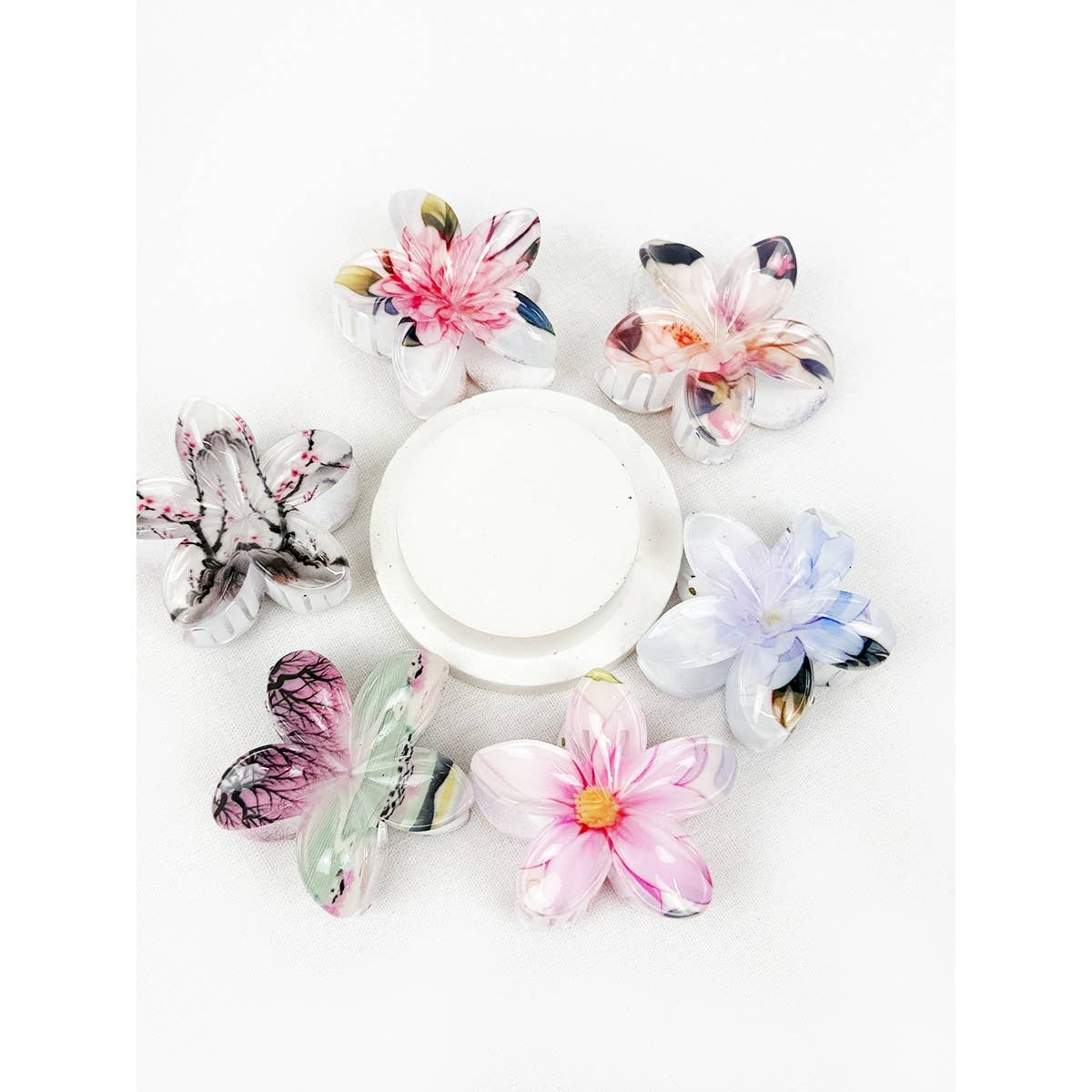 Colorful Floral Hair Claw Clips